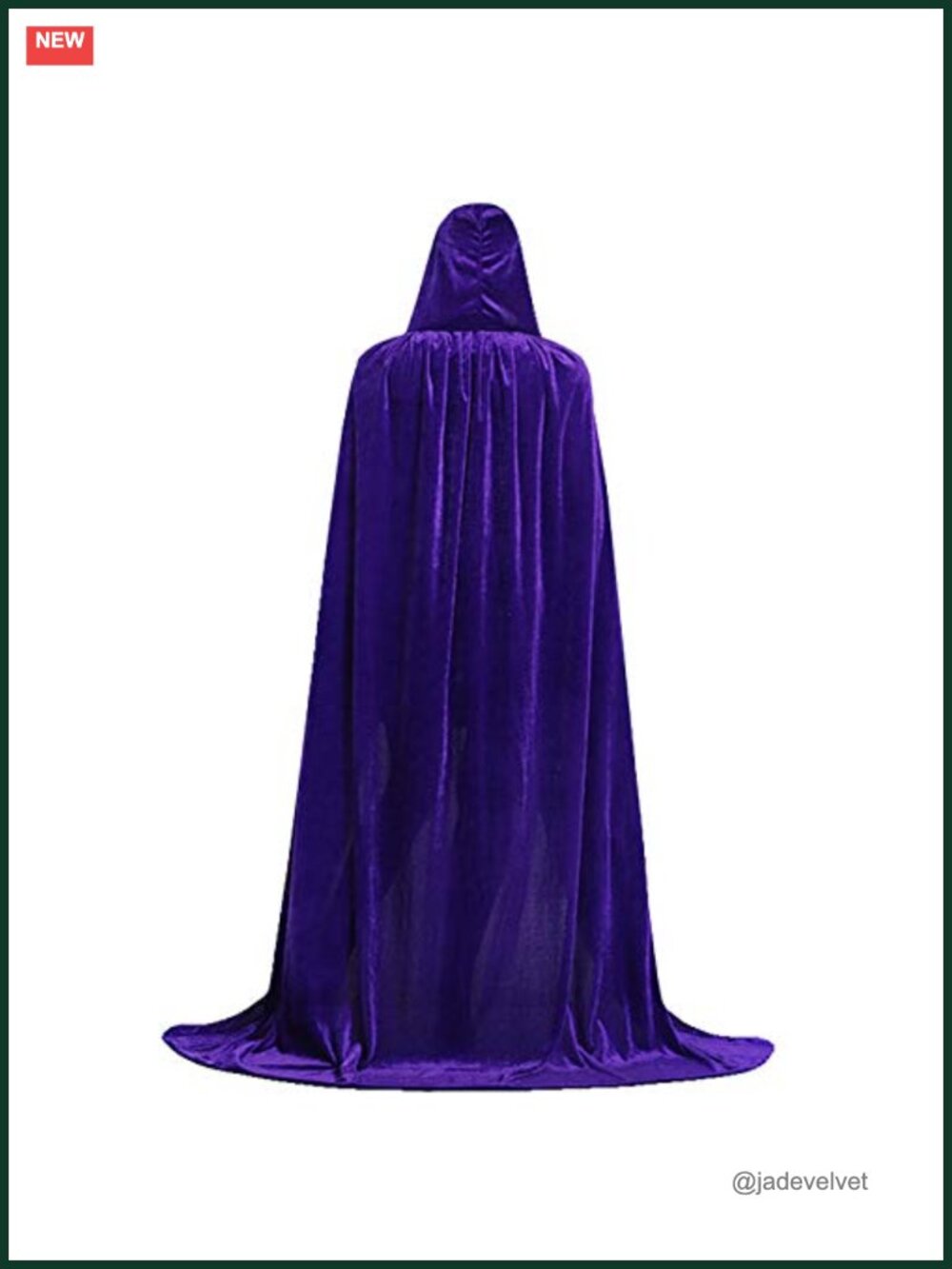 Velvet Hooded Cape Full Length Witch Costume Adult Halloween Cloak